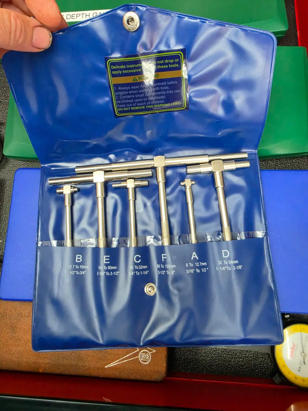 Six-Piece Telescoping Gauge Set — 5/16 to 6 Inches